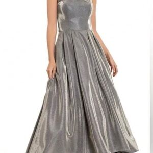 Strapless Silver/Gold Metallic Gown
